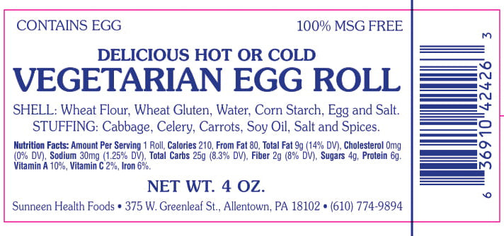 Veg Egg Rolls *NOT VEGAN, CONTAINS EGG* - Sunneen Health Foods