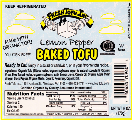 Lemon Pepper Baked Tofu - Sunneen Health Foods