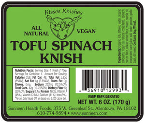 Tofu Spinach Knish - Sunneen Health Foods