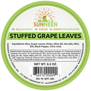 Stuffed Grape Leaves - Sunneen Health Foods