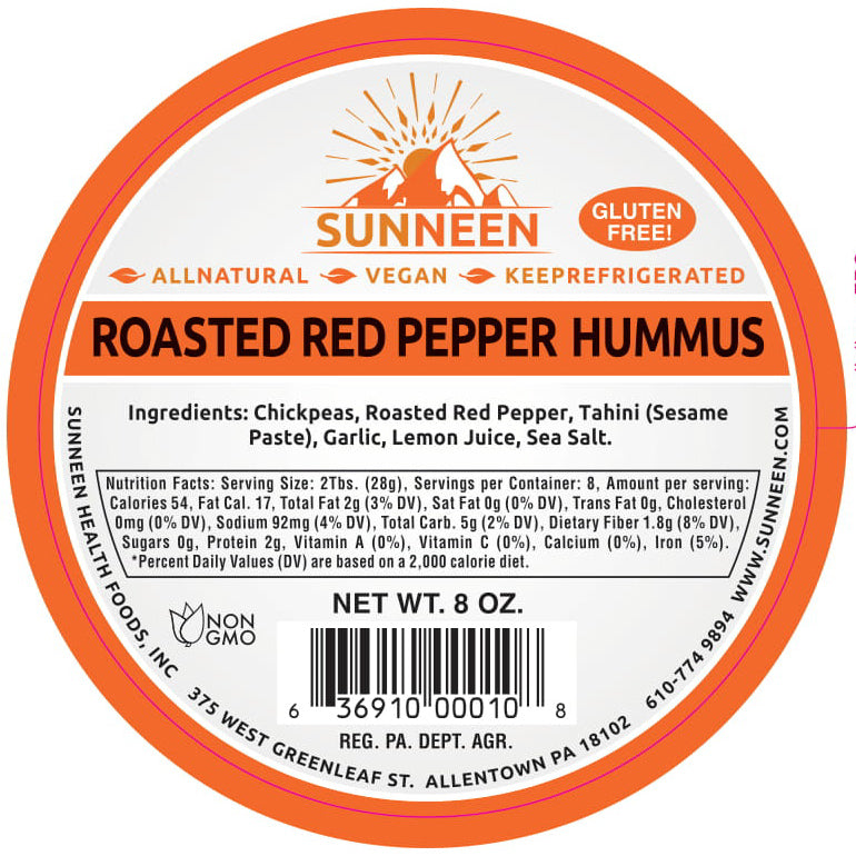 Roasted Red Pepper Hummus - Sunneen Health Foods
