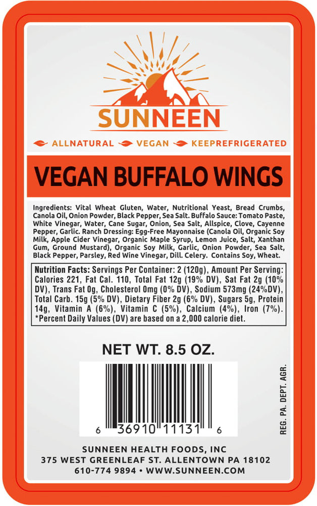 Vegan Buffalo Wings - Sunneen Health Foods